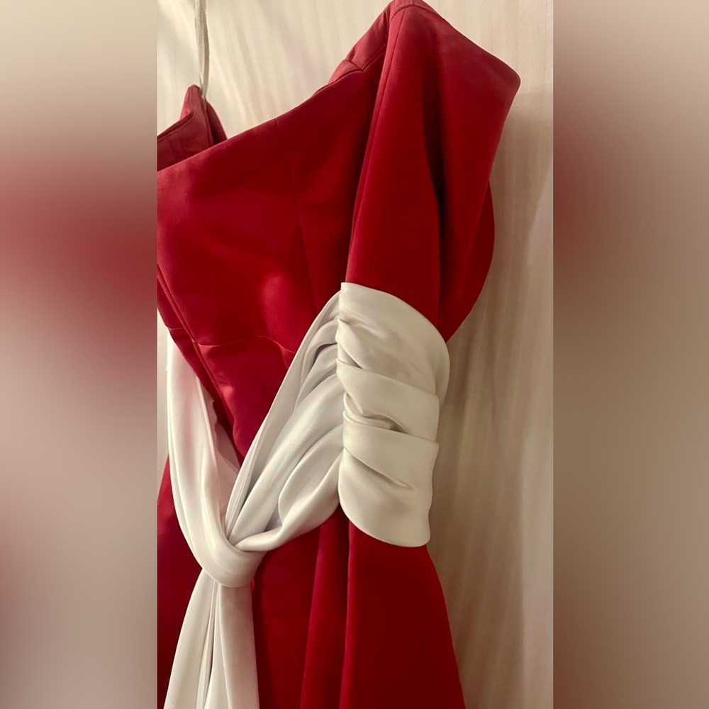 Bill Levkoff Dark Pink and White Formal Dress - Picture 8 of 12